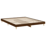 Bed frame without mattress brown oak 200x200 cm