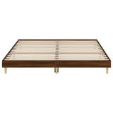 Bed frame without mattress brown oak 200x200 cm