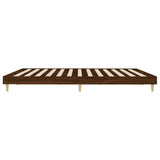 Bed frame without mattress brown oak 200x200 cm