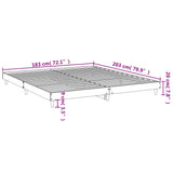 Bettgestell ohne Matratze Sonoma-Eiche 180x200 cm