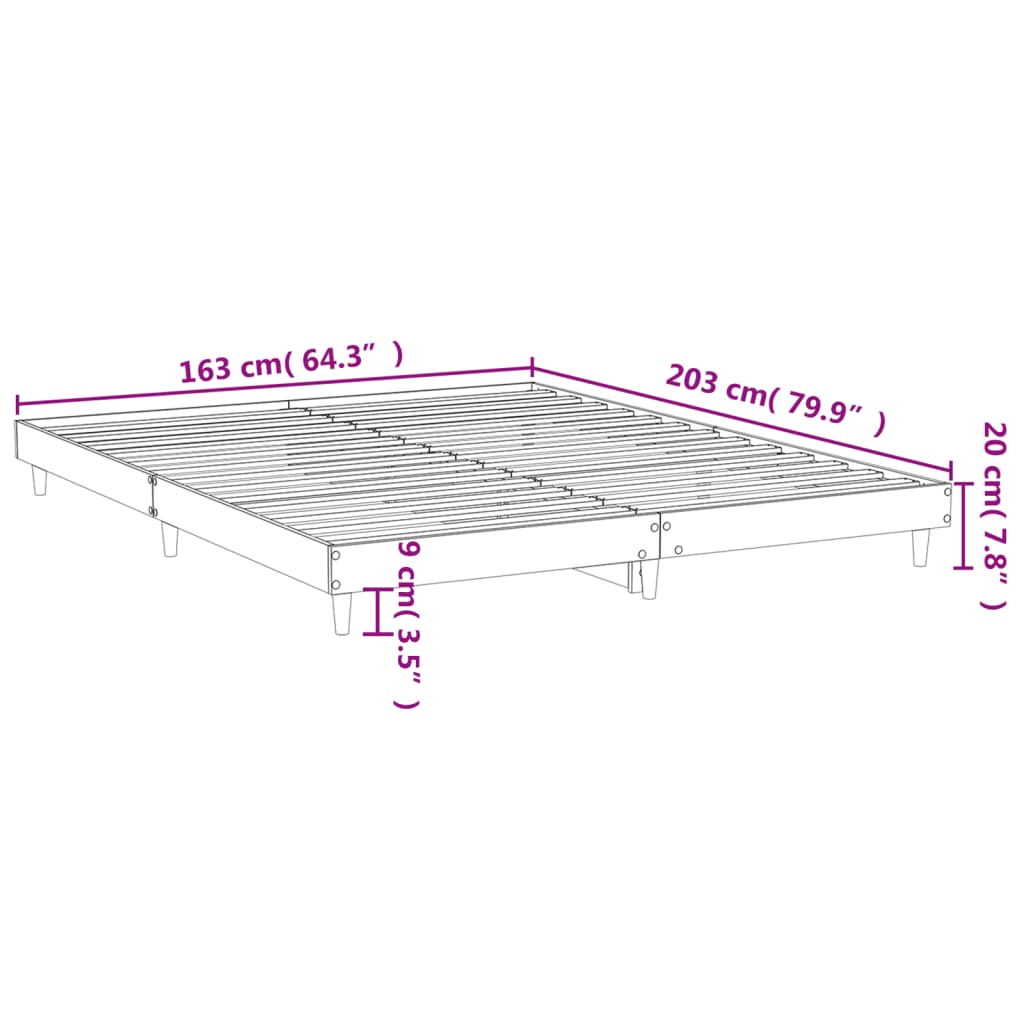 Bettgestell ohne Matratze weiß 160x200 cm Holzwerkstoff