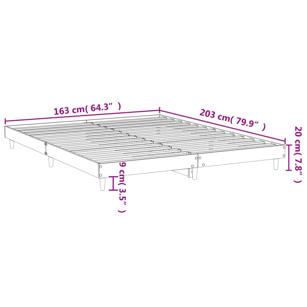 Bettgestell ohne Matratze Sonoma-Eiche 160x200 cm