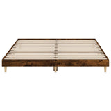 Bed frame without mattress smoked oak 160x200 cm engineered wood