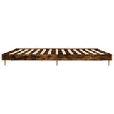 Bed frame without mattress smoked oak 160x200 cm engineered wood