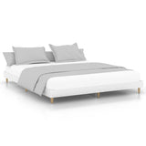 Bed frame without mattress white 150x200 cm engineered wood