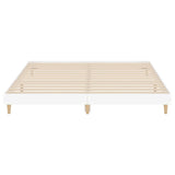 Bed frame without mattress white 150x200 cm engineered wood