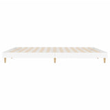 Bed frame without mattress white 150x200 cm engineered wood