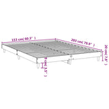 Bettgestell ohne Matratze weiß 150x200 cm Holzwerkstoff