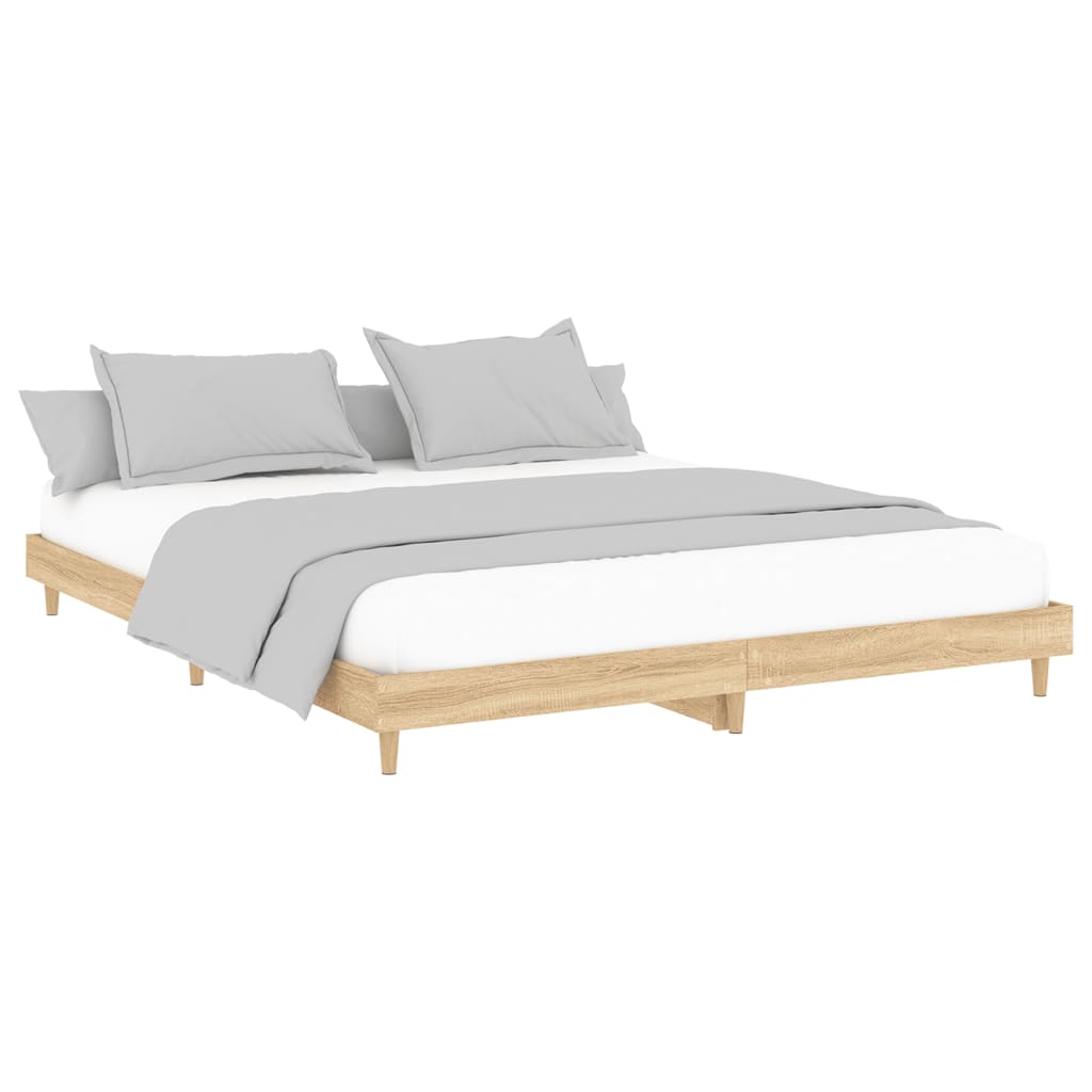 Bed frame without mattress sonoma oak 150x200 cm