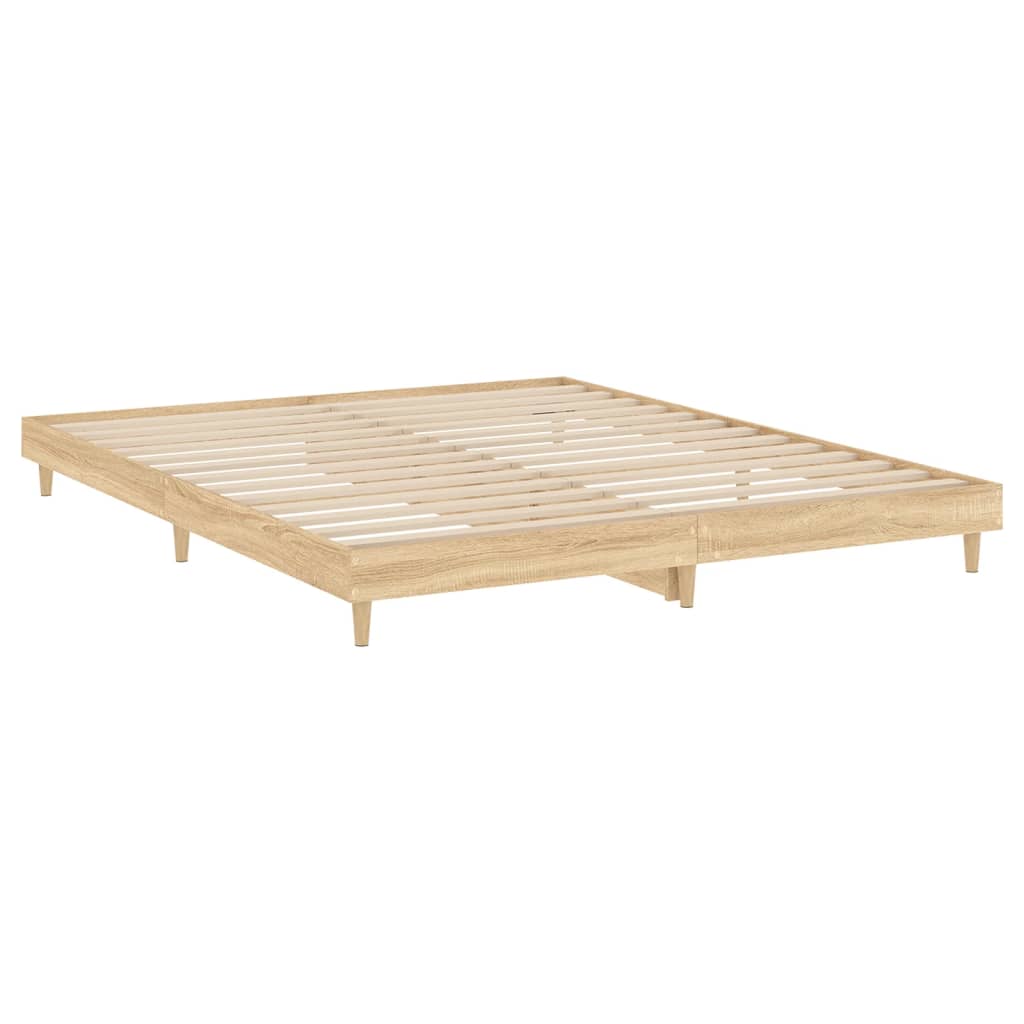 Bed frame without mattress sonoma oak 150x200 cm