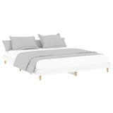 Bed frame without mattress white 140x200 cm engineered wood