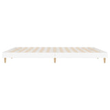 Bed frame without mattress white 140x200 cm engineered wood