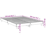 Bed frame without mattress white 140x200 cm engineered wood