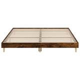 Bed frame without mattress smoked oak 140x200 cm engineered wood