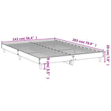 Bettgestell ohne Matratze, braune Eiche, 140 x 200 cm