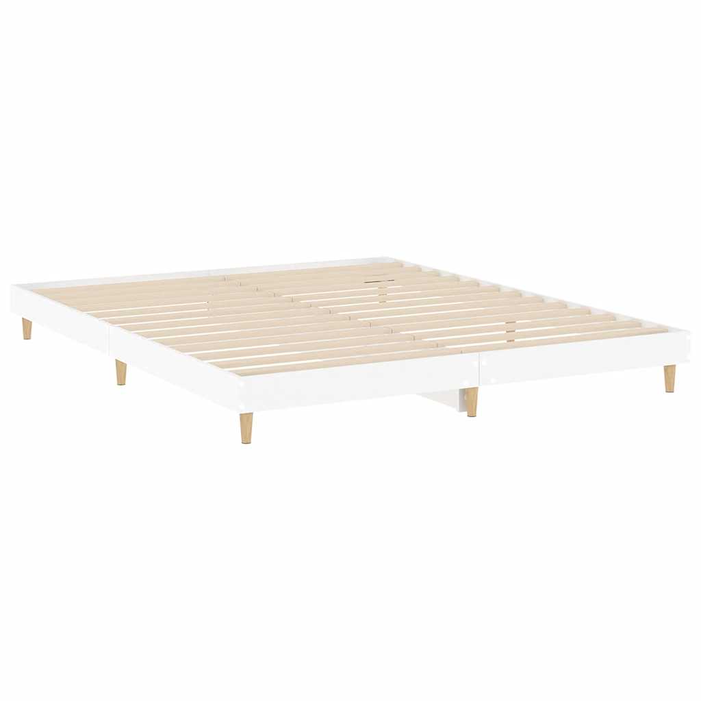 Bed frame without mattress white 120x200 cm engineered wood