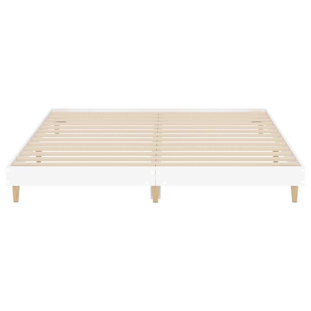 Bed frame without mattress white 120x200 cm engineered wood