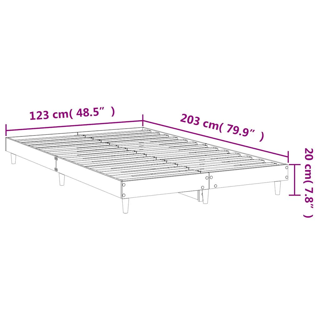 Bed frame without mattress white 120x200 cm engineered wood