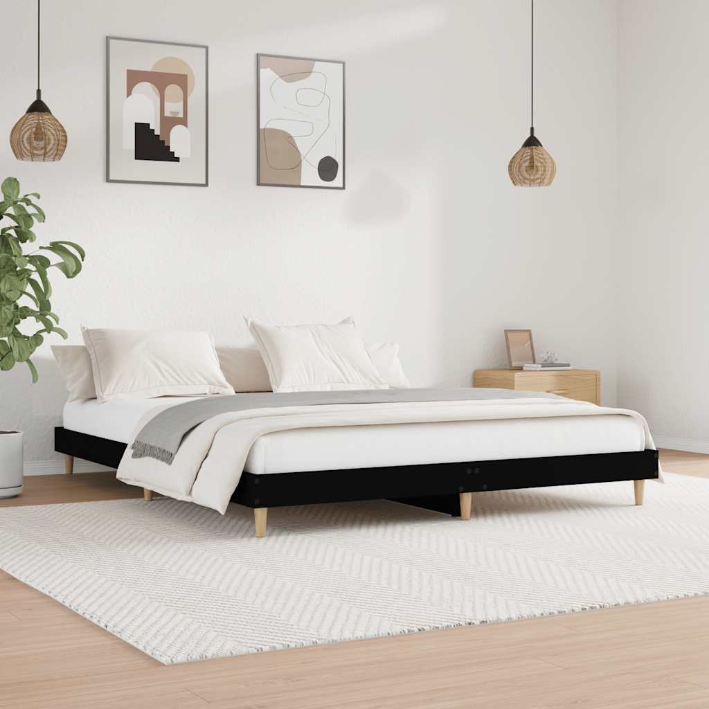 Bed frame without mattress black 120x200 cm