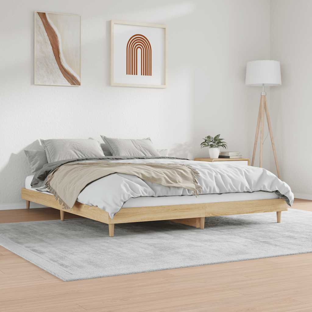 Bed frame without mattress sonoma oak 120x200 cm