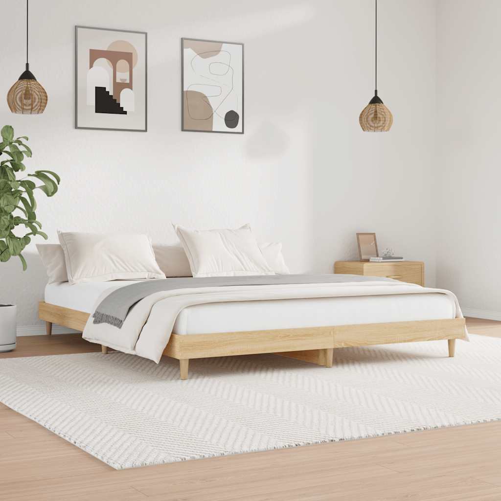 Bed frame without mattress sonoma oak 120x200 cm