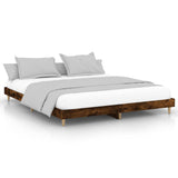 Cadre de lit sans matelas chêne fumé 120x200 cm bois ingénierie