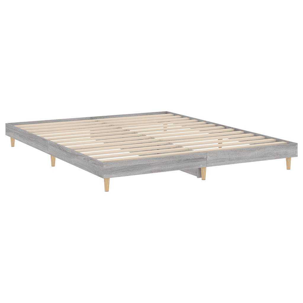 Bettgestell ohne Matratze Sonoma grau 120x200cm Holzwerkstoff