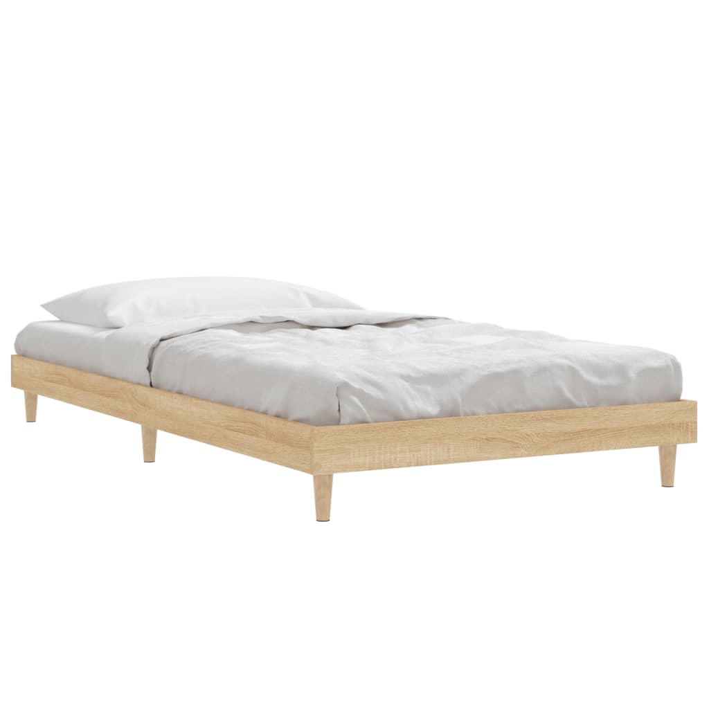 Bed frame without mattress sonoma oak 100x200 cm