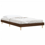 Bed frame without mattress brown oak 100x200 cm