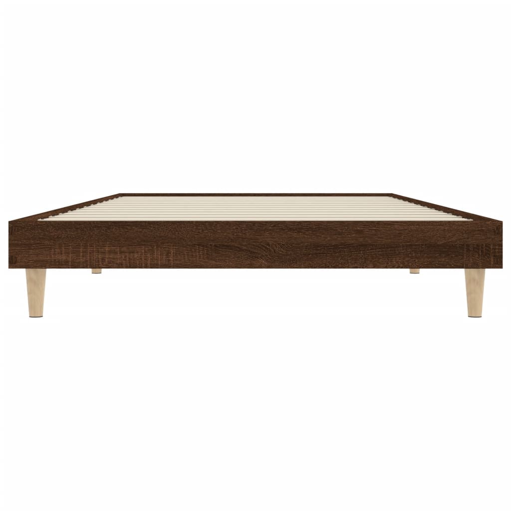 Bed frame without mattress brown oak 100x200 cm