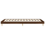 Bed frame without mattress brown oak 100x200 cm