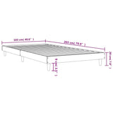 Bed frame without mattress brown oak 100x200 cm