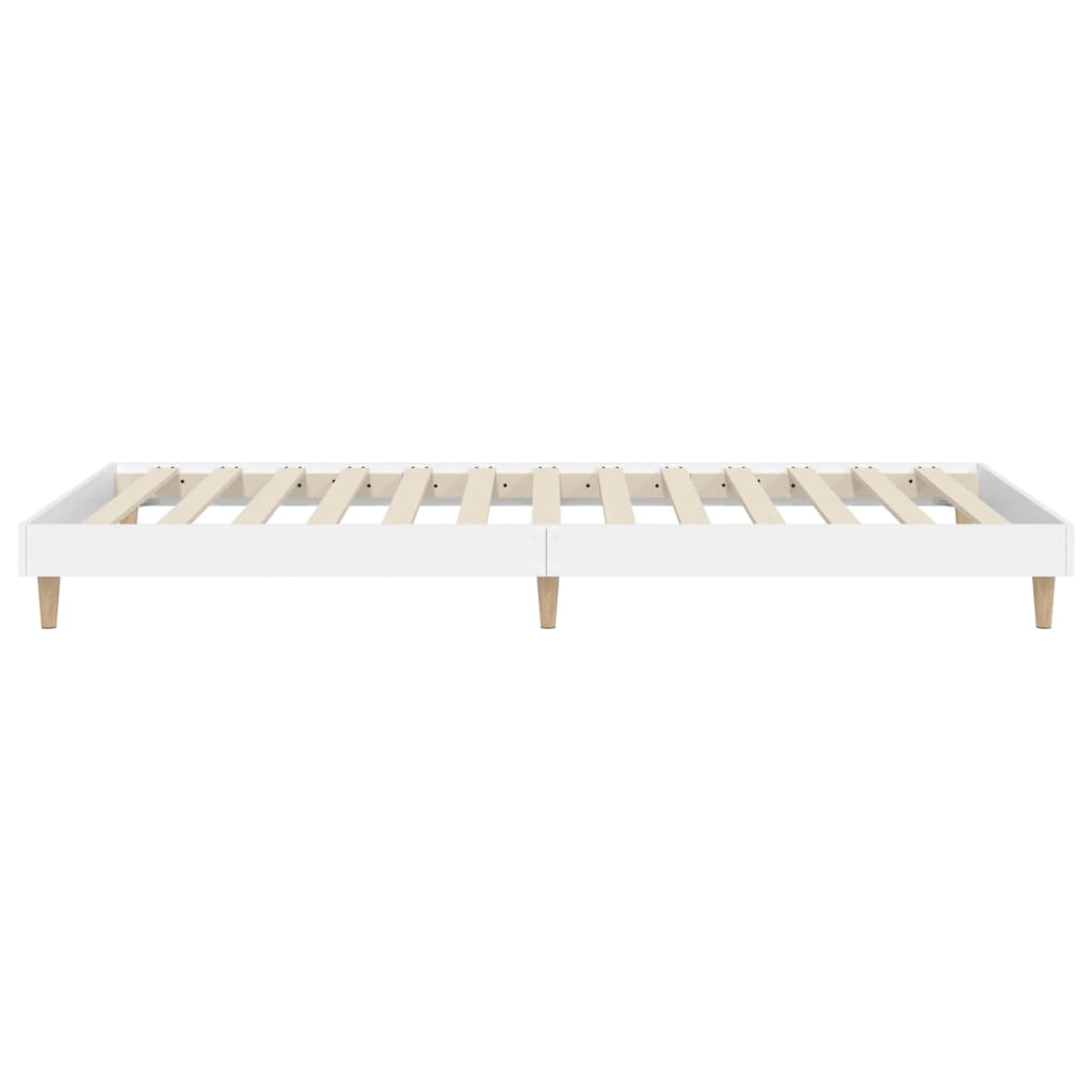 Cadre de lit sans matelas blanc 90x200 cm bois d'ingénierie