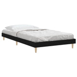 Bed frame without mattress black 90x200 cm engineered wood