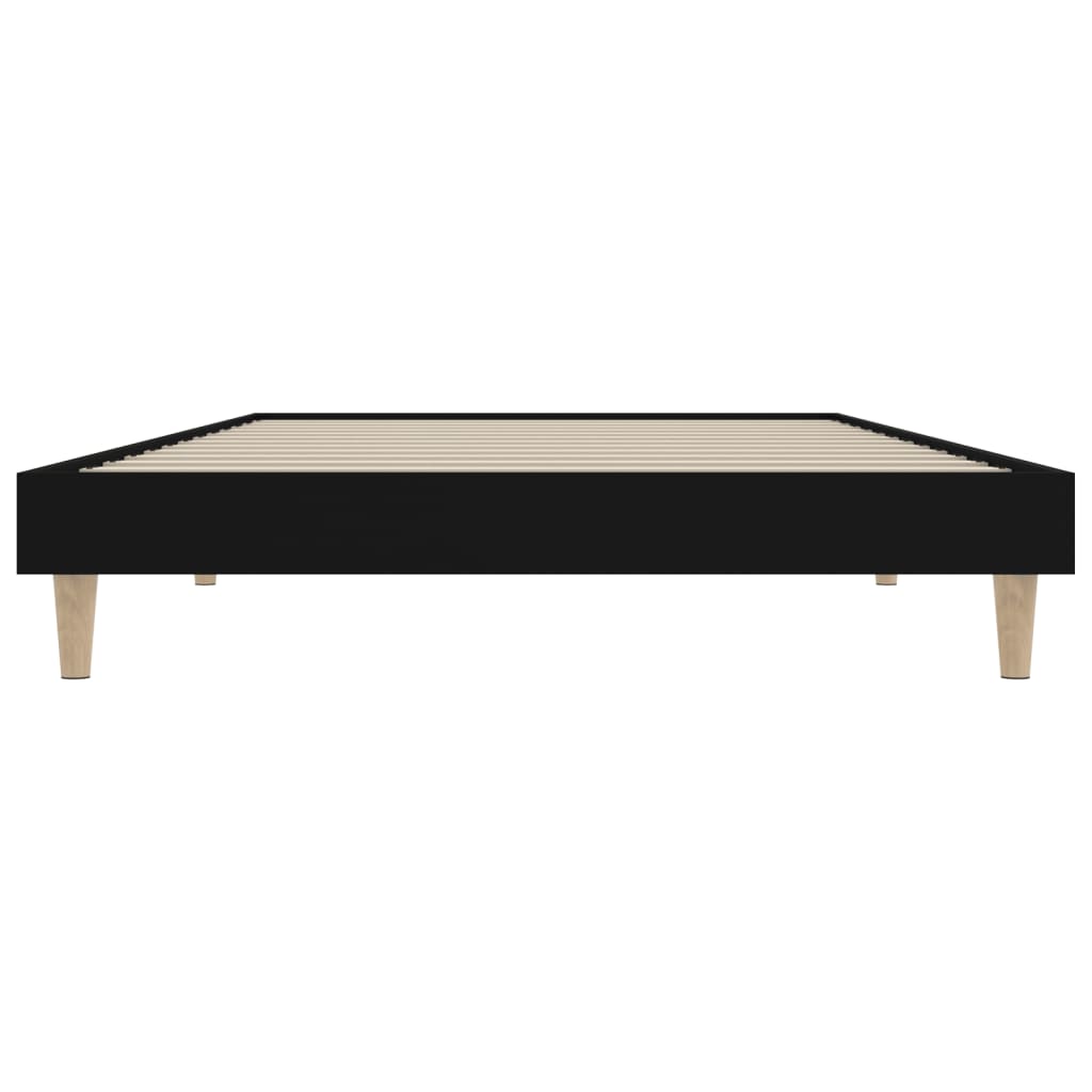 Bed frame without mattress black 90x200 cm engineered wood