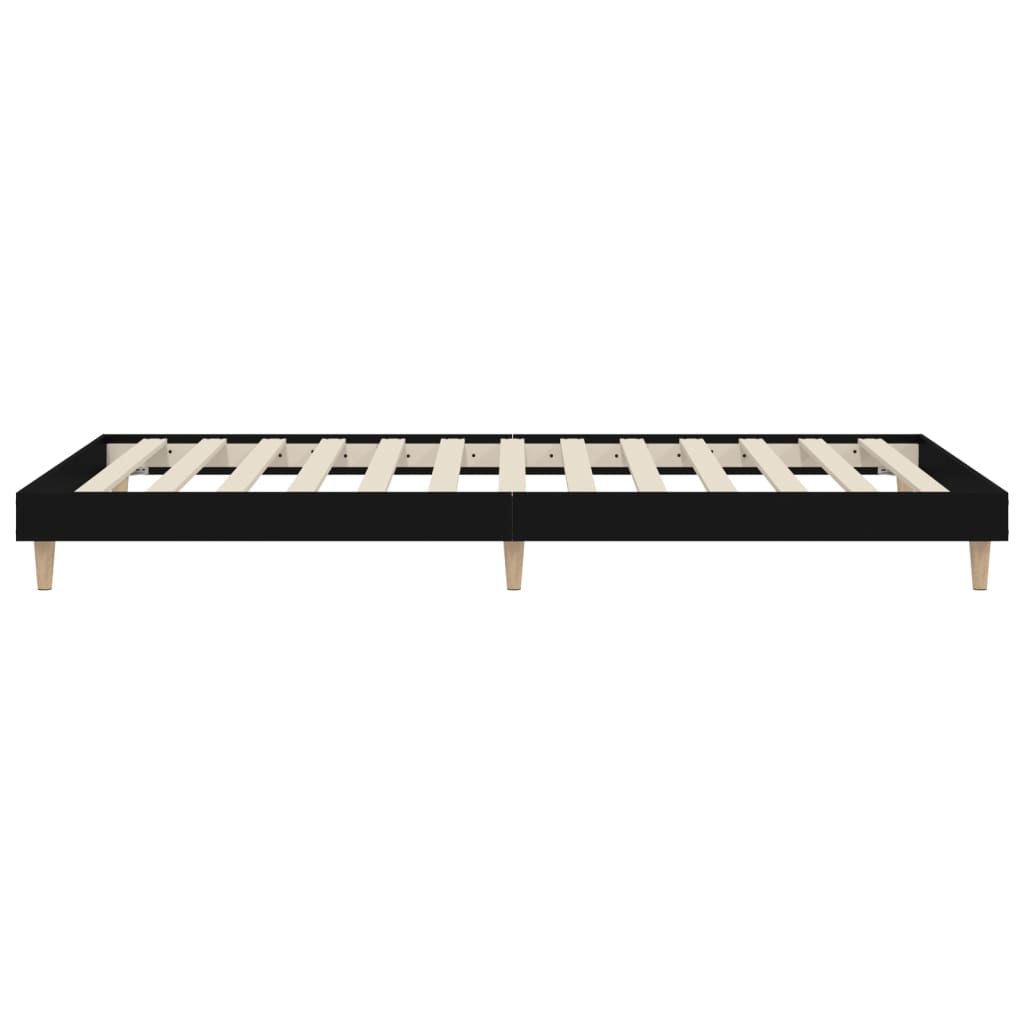 Bed frame without mattress black 90x200 cm engineered wood