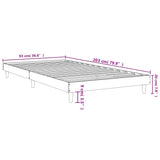 Bed frame without mattress black 90x200 cm engineered wood