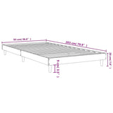 Bed frame without mattress smoked oak 90x200cm engineered wood