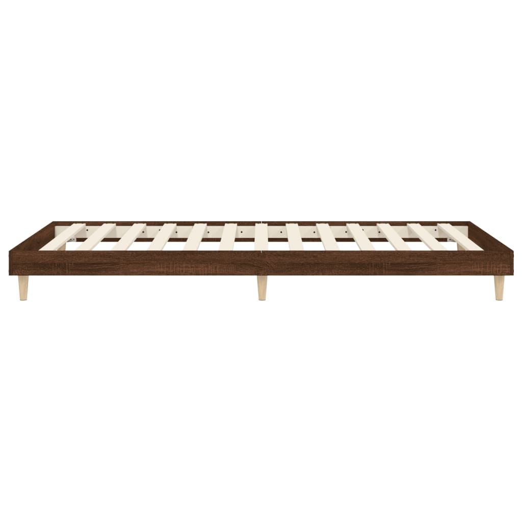 Bettgestell ohne Matratze, braune Eiche, 90 x 200 cm, Holzwerkstoff