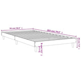 Bettgestell ohne Matratze, braune Eiche, 90 x 200 cm, Holzwerkstoff