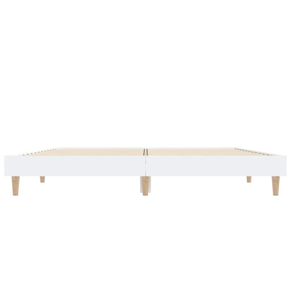 Cadre de lit sans matelas blanc 135x190 cm bois d'ingénierie