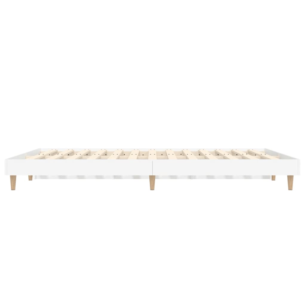 Cadre de lit sans matelas blanc 135x190 cm bois d'ingénierie