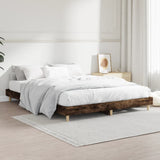 Cadre de lit sans matelas chêne fumé 135x190 cm bois ingénierie