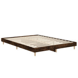 Cadre de lit sans matelas chêne fumé 135x190 cm bois ingénierie