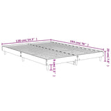 Cadre de lit sans matelas chêne fumé 135x190 cm bois ingénierie