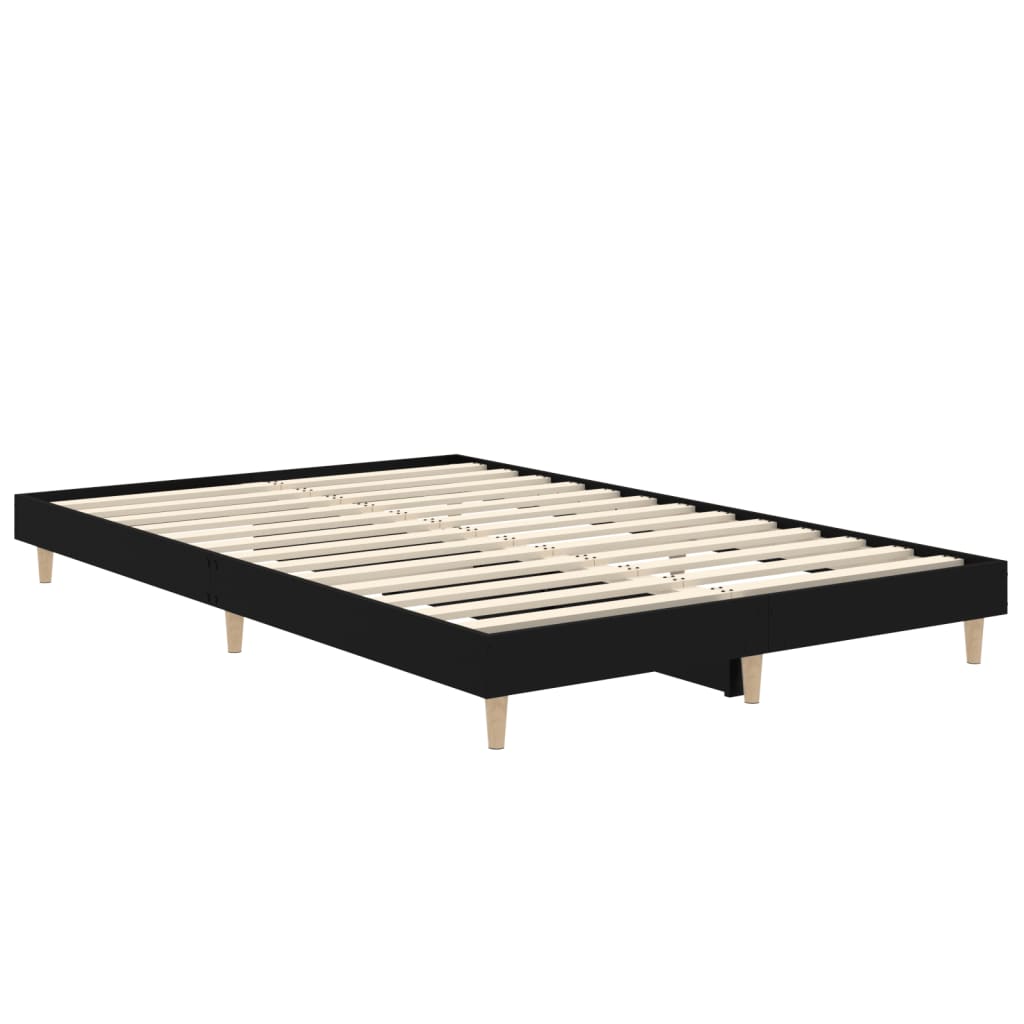 Bed frame without mattress black 120x190 cm engineered wood