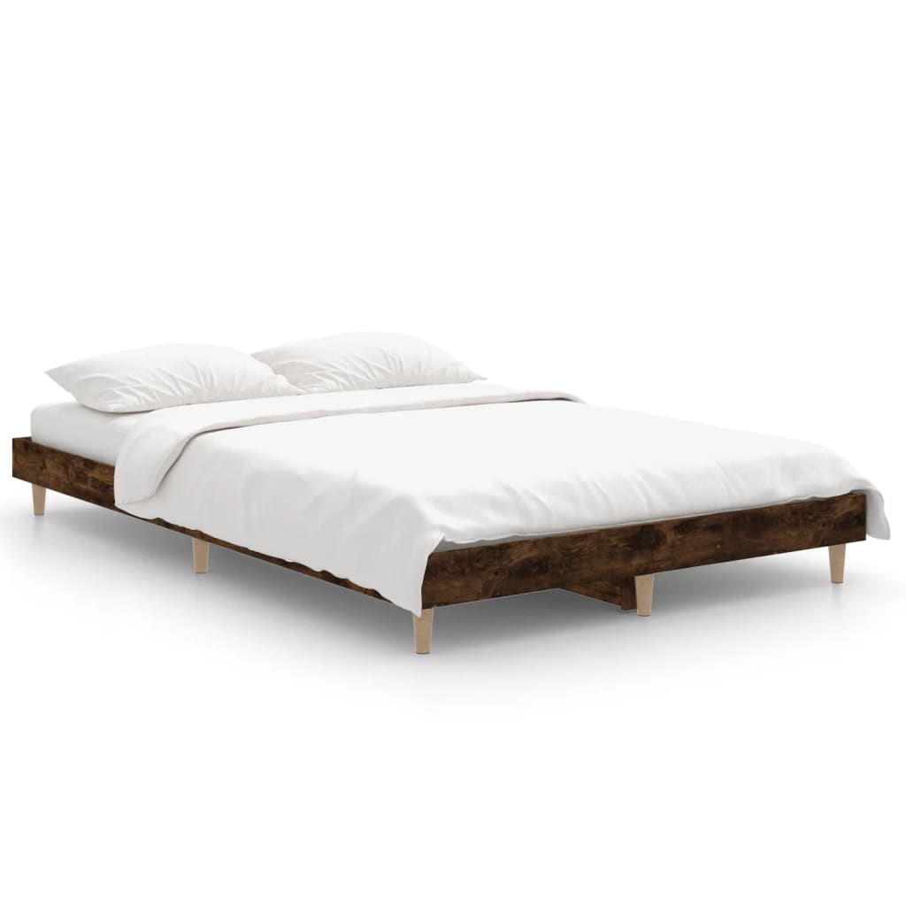 Cadre de lit sans matelas chêne fumé 120x190 cm bois ingénierie