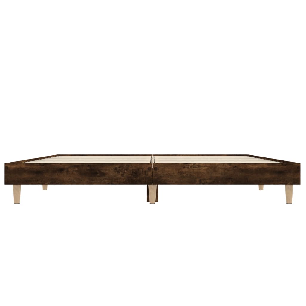 Cadre de lit sans matelas chêne fumé 120x190 cm bois ingénierie