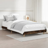 Bed frame without mattress smoked oak 90x190cm engineered wood