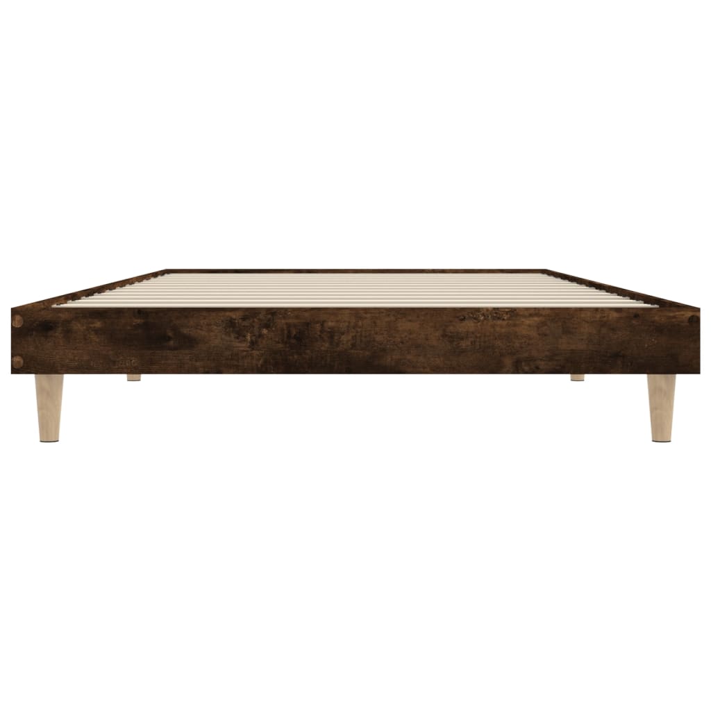 Bed frame without mattress smoked oak 90x190cm engineered wood